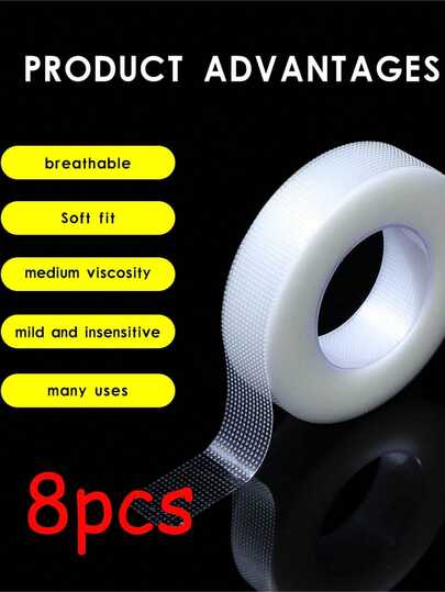1/5/10 cuộn băng dính nối mi, băng dính vải vi xốp thoáng khí, băng dính nối mi chuyên nghiệp làm từ vải không dệt, băng dính tự dính đa chức năng phù hợp cho nối mi nữ, nhẹ nhàng và thân thiện với da, không để lại cặn.