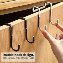 Stainless Steel Double S-Shaped Hooks, Easy Installation, Suitable For Kitchen, Bathroom Or Cabinet, Can Hang Clothes, Towels And Storage - Double S-shaped Hook - View 2