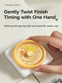 1pc Magnetic Mechanical Timer, Kitchen Baking Timer, Study Timer - Manage Fragmented Time, Magnetic Kitchen Timer, Can Be Attached To Refrigerator, Oven Timer Alarm - Blue - View 6