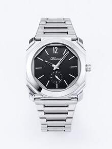 男士奢华八角形表盘腕表 - 不锈钢表带，简约模拟腕表，带小秒针表盘，适合商务和休闲场合佩戴（多种颜色可选） - 均碼 - 查看 16