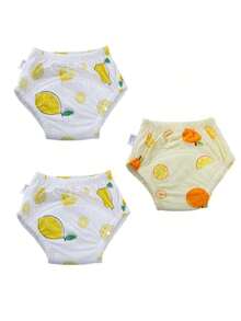 Bộ 3 chiếc quần lót tập đi vệ sinh cho trẻ nhỏ, quần tập đi vệ sinh có họa tiết hình trái cây, quần lót tái sử dụng được cho bé trai và bé gái. - Nhiều màu - Xem 17