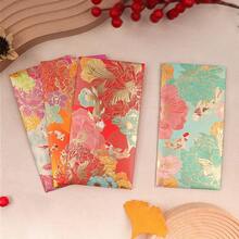 6个中国新年红包和感谢卡，灯笼造型，金色点缀，饰以吉祥多彩图案，适用于婚礼、生日、商务活动和复活节等场合。 - 1 Set - 查看 8