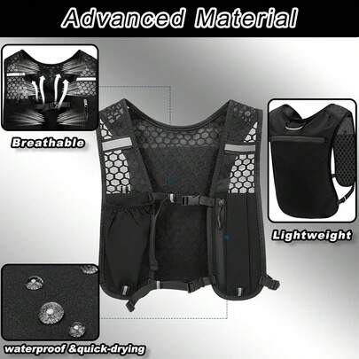Mochilas para correr, mochila tipo chaleco de hidratación ligera para correr con diseño reflectante, chaleco funcional para correr para mujeres y hombres, mochila tipo chaleco de hidratación para actividades al aire libre como escalada, senderismo, ciclismo, bicicleta