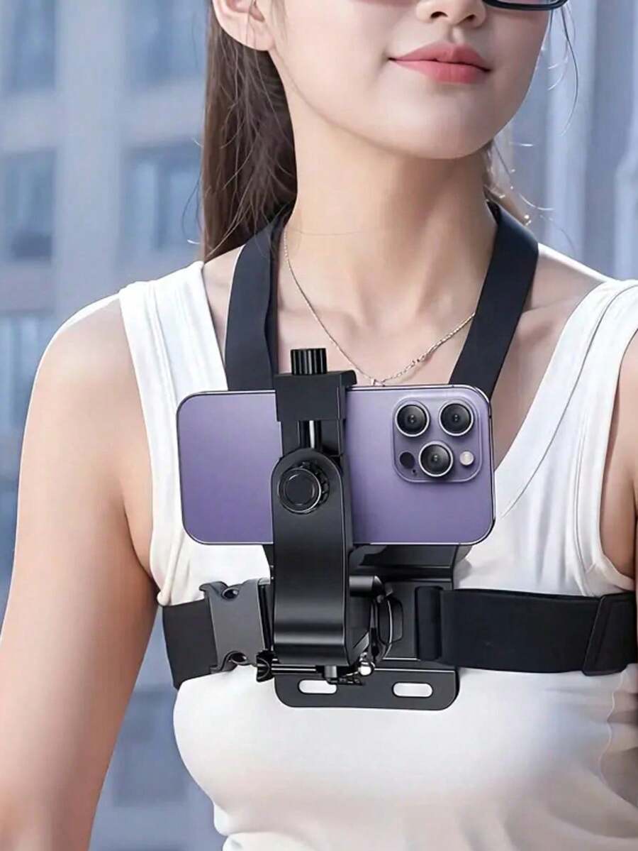 Adjustable Smartphone Chest Mount Phone Holder Adjustable Portable Chest/Head Strap Kit (Multiple Styles Available), Suitable For Smartphone And Camera Shooting And Recording, Includes Smartphone Holder, Multifunctional Chest/Head Strap Mount Kit For Outdoor Cycling, Sports, Running, Fishing And First-Person Shooting, Camera Accessory Set Spring Gift - Multicolor - View 1