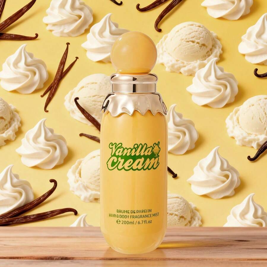 1 Bottle 200ml Extra Large Capacity Vanilla Cream Ice Cream Fragrance Spray, Providing A Fresh, Natural And Rich Aroma. Can Be Used For Indoor And Outdoor Deodorizing And Fragrance, A Cute And Portable Air Freshener. Made With Premium Fragrance Ingredients, Comparable To Luxury Versions, An Excellent Gift Choice.
