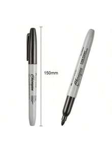 12 Fine Tipped Permanent Waterproof Black Markers, Perfect For School Supplies, Offices, And Gift Packaging | Fashionable Design, Measurement Analysis, Marking And Recording, Suitable For Painting And Poster Making, Student Gifts, And Back To School - Marker - View 4