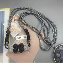 Black Heart Element Three-Dimensional Love Bow Is Suitable For All Models Of Mobile Phone Chain, Which Can Be Disassembled And Extended, And The Neck Rope Is Inclined To Hang Around Diy Women's Back Clip Spring Birthday Gift - Black - View 15