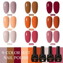 9pcs FOUR LILY 10ml Purple & Pink Nail Polish Set, Tropical Style UV LED Gel Nail Polish Kit - Multicolor - View 2