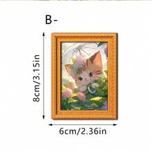 1 pieza Imán de refrigerador de gatito lindo - Arte de gato de acuarela con flores. Ideal para cocinas, refrigeradores, pizarras blancas y gabinetes del hogar; un regalo creativo para amantes de las mascotas. - multicolor - Ver 17