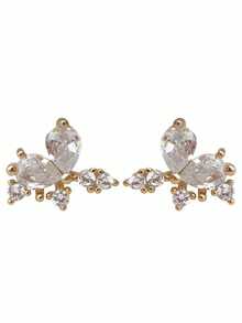 1 Pair Luxury S925 Sterling Silver Zirconia Flower Stud Earrings, Fashion Jewelry Gift For Women, Suitable For Wedding, Party, Holiday - Flower 2 - View 3