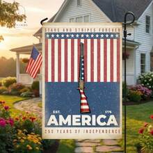 1pc Double Sided America 250th Garden Flag, Memorial Day, 1776-2026, 4th Of July, Flag Day, Independence Day, Festival Decor, Outdoor Decor, Est. 1776. - Vintage, Vintage, Poster, Patriotic Style, Home Living Room Bedroom Ofice Wall Decor, Birthday Party Decor - B - 查看 4