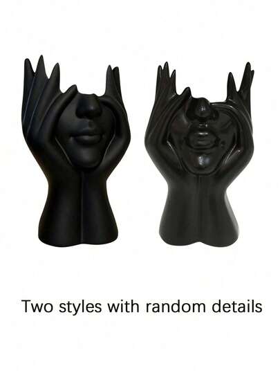 1pc Handmade Creative Human Body Art Makeup Brush Holder - A Unique And Creative Human Body Art Makeup Brush Holder, Desktop Makeup Brush Storage Box, Decorative Resin Material, Drop-Proof Design, Sculptural Ornament, Lightweight And Portable, Handmade Desktop Or Bathroom Cosmetic Storage Box, Lightweight And Stylish Design, Non-Slip, Ideal Choice, Valentine's Day Gift, Back-To-School Storage Supplies