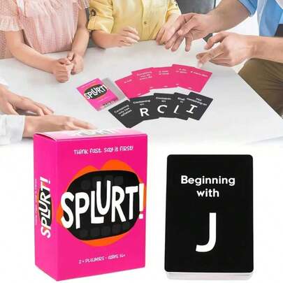 لعبة حفلة رد الفعل السريع SPLURT! ، تحدي رد الفعل ، لعبة الجليد الكسر ، لعبة الورق الإنجليزية ، لعبة لوحة الألغاز