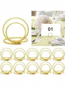 5pcs Round Paper Clip Photo Card Display Stand, Table Card Holder, Photo Clip, Table Number Holder, Suitable For Wedding, Party, Birthday, Office And Other Occasions - Table Clip - View 9