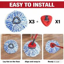 2-Tank Spin Mop Replacement Head, 2Pack 3 Pack Mop Head Replacement, Microfiber, Machine Washable, Easy To Replace And Deep Cleaning - D - 3 bộ vải thay thế + 1 tấm lót đáy - Xem 6