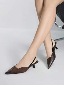 Giày cao gót mũi nhọn thời trang thường ngày dành cho nữ - màu nâu - Xem 1