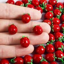 1pc/4pcs Cute & Fashionable Glass Vegetable & Fruit 3D Pendant Charms, Strawberry, Pineapple, Grape, Suitable For Necklace, Earrings, DIY Jewelry Making - Picture - View 24