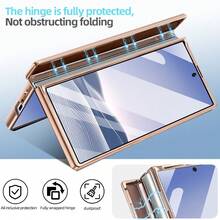VIETAO Sequins,Diamond Fashion High Quality Blingbling Sparkling Electroplated Hidden Circular Bracket Mobile Phone Case Compatible With Samsung Galaxy Z Fold 7 6 Hinged Full-Cover Protection Phone Cover With Tempered Glass Screen Protector - Gold - View 6