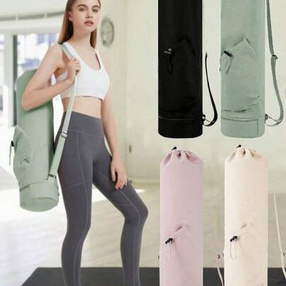 1pc Yoga Mat Bag With Water Bottle Pocket, Moisture Pocket And Adjustable Strap, Multifunctional Storage Sports Yoga Mat Bag - Ideal Gift For Women, Mother's Day And Valentine's Day