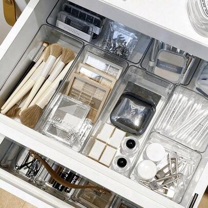 20pcs Assorted Size Makeup Storage Boxes, Multi-Functional Cosmetic Organizer, Desk Tidy, For Skincare, Face Masks, Jewelry, Lipstick