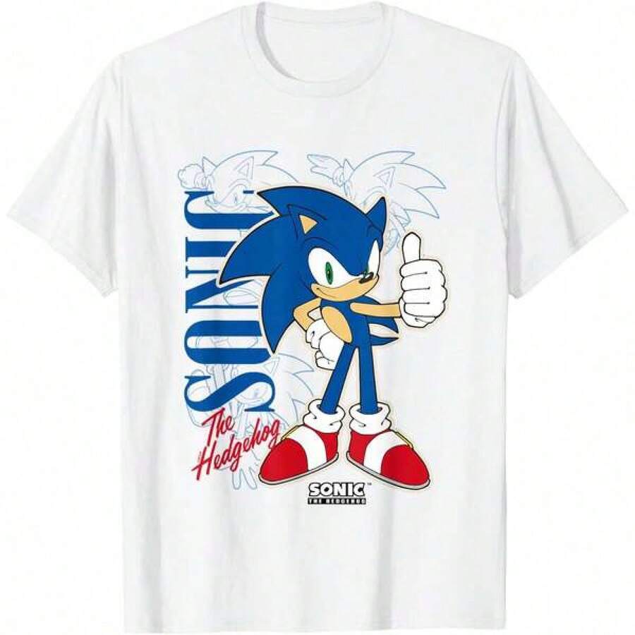 Sonics Thes Hedgehogs Sonics X Shadow Generations Shadow & Sonics T-Shirt Exclusive T-Shirts For Premium Fans Unisex Casual Short-Sleeved Tees A Must-Have For Fans Suitable For Festivals, Parties, Homewear, Daily Commutes, Back-To-School Outfits And Concert Looks Printed And Shipped In The USA 100% Cotton T-Shirts Opaque, Versatile Basic Tees - 白色4 - 查看 1