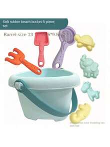 21pcs 2026 New Beach Toy Set - Beach Bucket, Sand Digging Toys, Foldable Beach Bucket, Beach Shovel, Durable, Soft Rubber, For Boys & Girls, Interactive Games, Water Absorbing (Assorted Set Models & Colors) - Multicolor - View 12