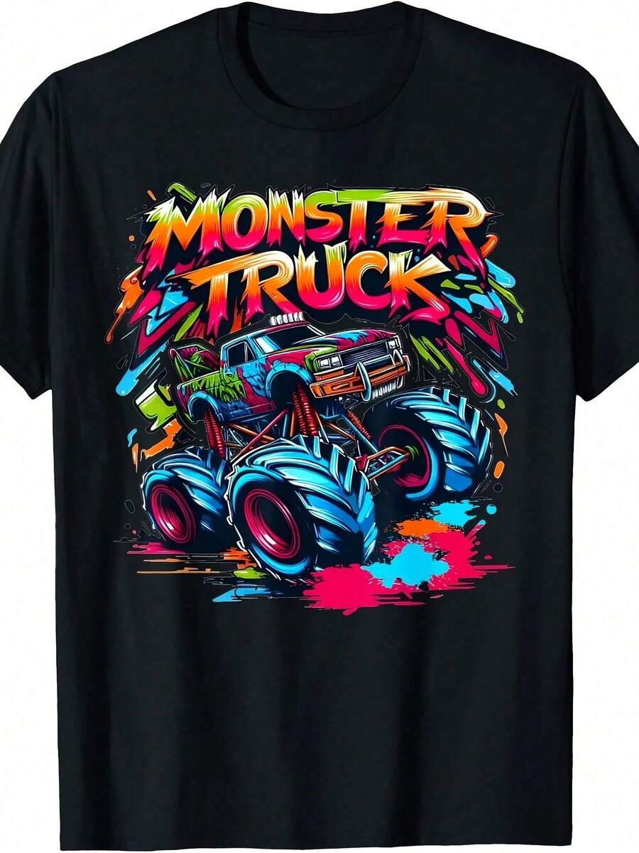 Monster Truck Auntie Monster Truck Are My Jam Truck Lover Men's Summer Casual T-Shirt, Comfortable - Breathable, Soft, Slightly Stretching, Street Hip Hop Style T-Shirt 100% Cotton All-Season Wear Individuality Unisex Top 220g Exclusive T-Shirts For Premium Fans Unisex Casual Short-Sleeved Tees A Must-Have For Fans Suitable For Festivals, Parties, Homewear, Daily Commutes, Back-To-School Outfits And Concert Looks Printed And Shipped In The USA 100% Cotton T-Shirts Opaque, Versatile Basic Tees - Đen 24 - Xem 1