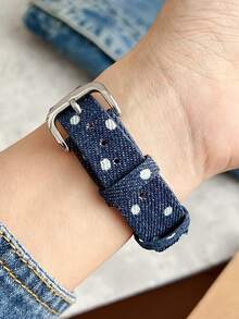 1条心形波点牛仔皮革表带，兼容 41mm、40mm、38mm，编织牛仔表带，适用于 Series 1-10、9、8、7、6、5、4、3、2、1，替换表带尺寸为49mm、45mm、44mm、42mm。 - 彩色 - 查看 12