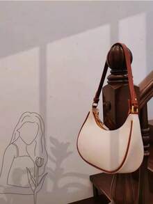 Crescent-Shaped Fashionable High-End Women's Shoulder Handbag, Underarm Bag, Small Women's Bag, Women's Underarm Bag, Summer Crescent-Shaped Shoulder Handbag, Crescent-Shaped Ins-Style High-End Women's Essential Travel Bag - Multicolor - View 4