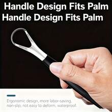 2pcs Stainless Steel Tongue Scraper, Adult Tongue Cleaner, Reduce Halitosis, Daily Oral Care, Suitable For Home And Travel Use - Black - View 2