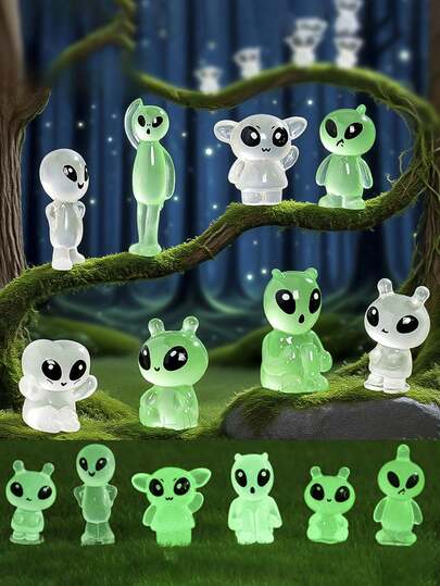 可爱创意微景观发光外星怪物仙女装饰摆件