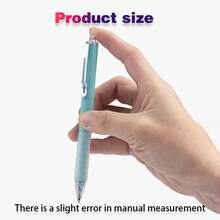 Bút bi mực đen 1mm, cán mềm, có thể thu vào, dùng cho cả nam và nữ, dùng trong văn phòng (kẹp bạc) - màu trơn - Xem 9