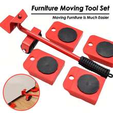 5Pcs Furniture Lifter, 3.9"X3.07" Furniture Slides Kit, Furniture Move Roller Tools, 360 Degree Rotatable Pads, Easily Redesign And Rearrange Living Space Sofa Easy, Plastic And Carbon Steel - Multicolor - View 2