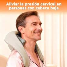 Masajeador de Cuello y Espalda  4D Almohada De Masaje de Amasado Profundo Masajeador con Calor Para Corporal Uso en el Hogar la Oficina y el Automóvil Blanco - Blanco - Ver 2
