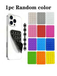 1个/5个装手机硅胶吸盘，带24个方形吸盘，双面硅胶吸盘手机支架，适用于手机壳、自拍、视频等多种场景。 - 彩色 - 查看 20