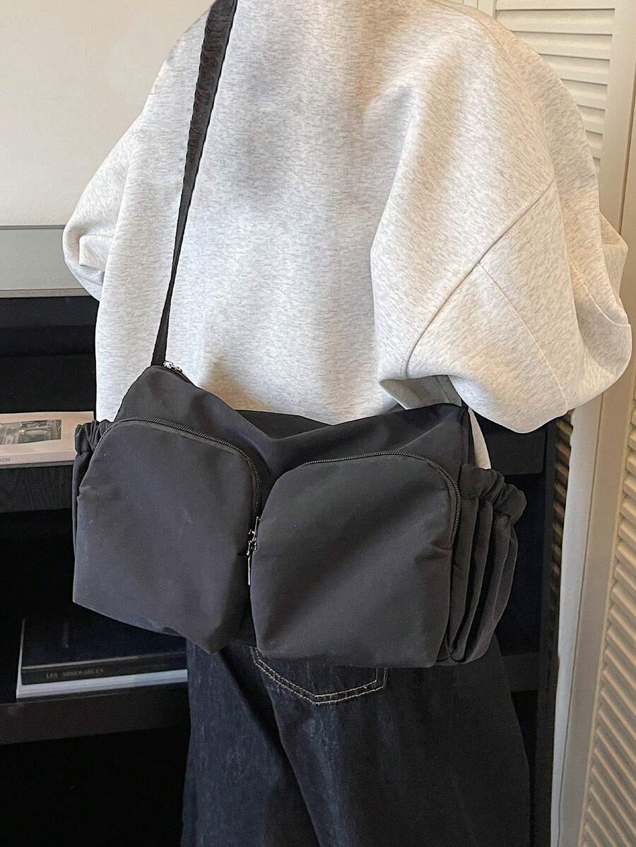 春季新款尼龙包，大容量通勤斜挎包，多口袋单肩包 - 彩色 - 查看 1