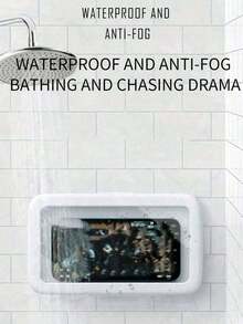 1pc Waterproof Slouchy Mobile Phone, Shower And Wall Bracket Phone Shower Case, Bathroom Waterproof Phone Box Case Mount With Touch Screen Function For Watching Videos And Tv Shows, No Hole Hanging Kitchen Phone Box Holder, Splash-Proof, Touch-Friendly - Compatible With IPhone 15, 14, 13, 12 Pro Max, XS, XR And Phones Under 6.8 Inches - Multicolor - View 3