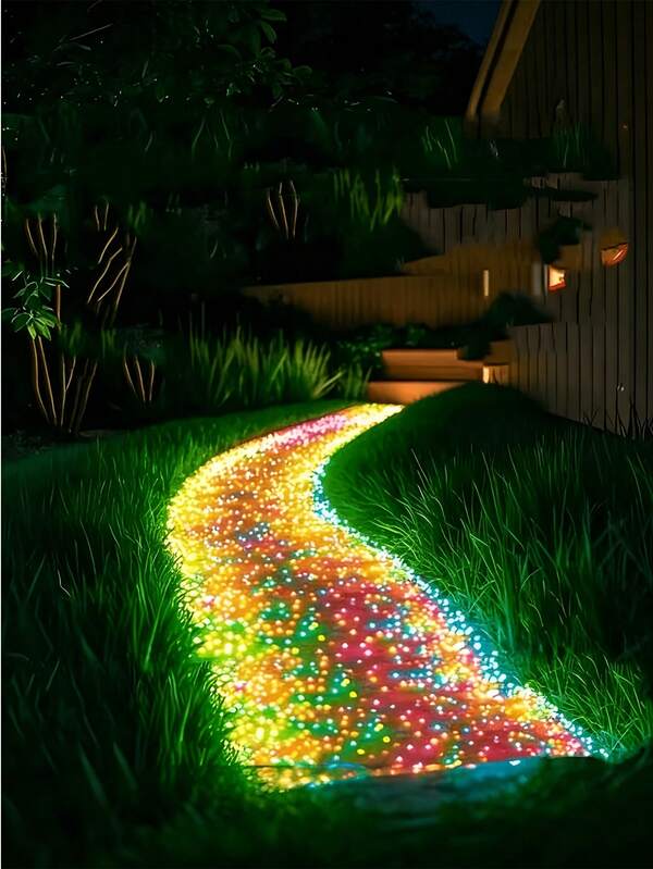 500pcs Glow-In-The-Dark Pebbles, Colorful Luminous Stones, Suitable For Garden, Lawn, Yard, Home Outdoor Path, Corridor, Aquarium Decor, Ideal For Fish Tank, Walkway, Flower Bed, Potted Plants, Driveway DIY, Home Decor (Random Color & Style)