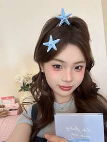 4个海星发夹，可爱爪夹，度假风侧刘海夹 - 彩色 - 查看 3