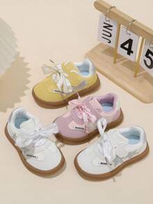 1双适合2-6岁儿童的滑板鞋，适合2026年秋季，女童熊猫图案鞋，男童白色鞋 - 米色 - 查看 1