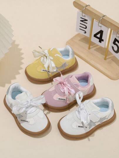 1 Pair 2-6 Years Old Kids Skateboard Shoes, Suitable For Autumn 2026, Girls Panda Pattern Shoes, Boys White Shoes