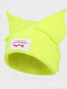 Solid Color Cute & Fashionable Versatile Ear Beanie Hat, Unisex Knitted Brimless Cap For Spring & Autumn - Multicolor - View 21
