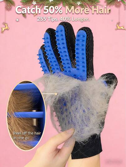 Upgraded Efficient Pet Deshedding Glove, 2-In-1 Deshedding Brush And Cat Grooming Glove, Reusable Dog Hair Remover Suitable For Carpet, Furniture, Sofa, Clothes, Highly Effective