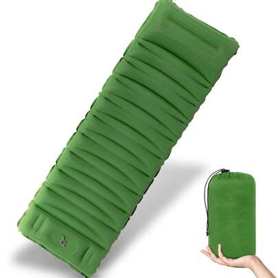 Camping Sleeping Pad Inflatable Camping Mat Pillow Foot Pump Outdoor Camping Pad With Carrying Bag