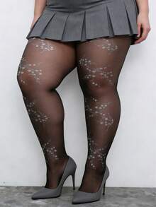 Quần tất nữ in họa tiết bóng, quần tất mỏng không đường may, tất da chân gợi cảm, tất đen quyến rũ. - Nhiều màu - Xem 3