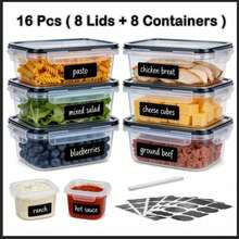 STABLO 8-Piece Premium Food Storage Container Set - High-Quality,Leak-Proof Design, Easy-Lock Lids, Stackable, Microwave- Includes 8 Containers, 8 Lids, Ideal For Travel, Outdoor Camping, Picnics - View 5