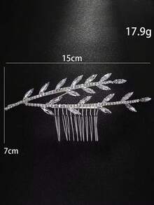 1pc Branch Hair Comb, Fresh And Elegant Style, Suitable For Bride, Wedding, Banquet, Rhinestone Hair Accessory, Haircomb, Headpiece,Summer,Holiday,Travel - Multicolor - View 5