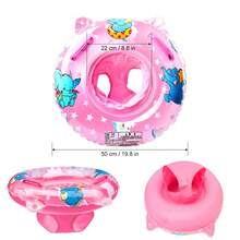 儿童游泳池漂浮圈，带座椅和双把手，儿童浴缸配件 - 粉色 - 查看 3