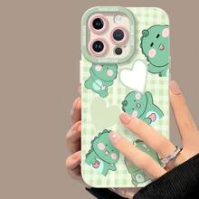 Lindos dinosaurios verdes con corazones.funda de teléfono Fundas compatibles con ,Apple,VIVO,OPPO,,, y Honor.Fabricadas en silicona TPU,ofrecen protección contra golpes y caídas. - Blanco - Ver 4