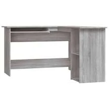 vidaXL Eckschreibtisch Grau 120x140x75 cm Holzwerkstoff, Schreibtisch, Computertisch, Bürotisch, Büroschreibtisch, Studiertisch, Arbeitstisch - Grau - Übersicht 3